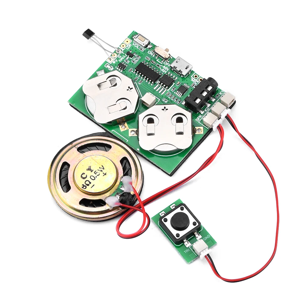Kit 3 Moduli Audio USB Con Altoparlante E Batteria Ricaricabile – Memoria 8 MB, Registrazione Vocale E Riproduzione MP3 Per Progetti Fai Da Te