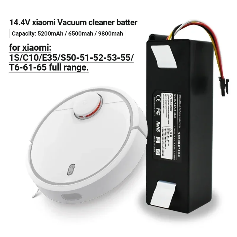 

100% Original 14.4V12800mAh Battery Robotic Vacuum Cleaner Replacement Battery for Xiaomi Robot Roborock S50 S51 S55 Spare Parts