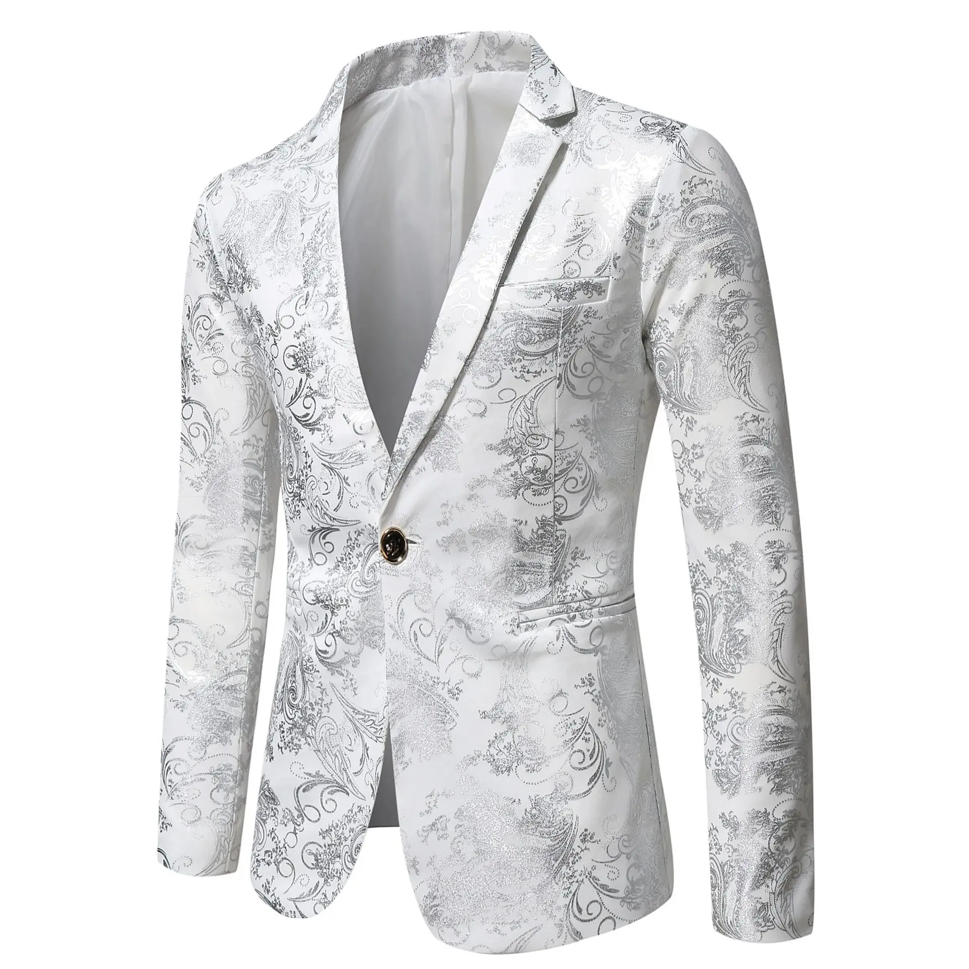 Men's Slim Fit Print Blazer Jacket 2025 Fashion Business Casual