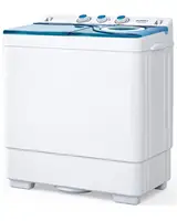 Compact Twin Tub Portable Mini Washing Machine 26lbs Capacity Washer(18lbs)&Spiner(8lbs) Built-in Drain Pump Semi-Automatic 1