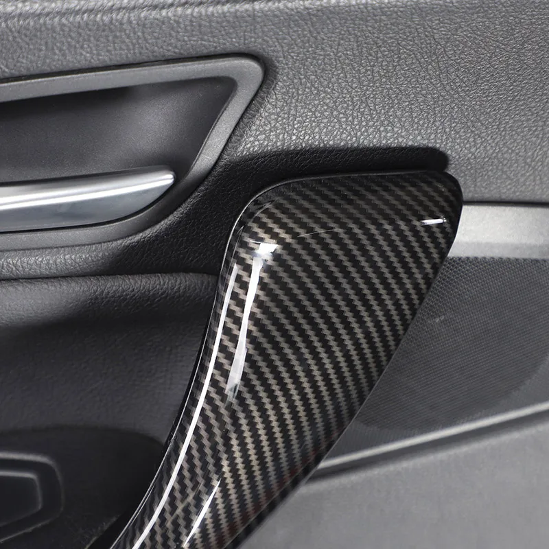 Armrest Panel Cover For BMW 1 2 Series F20 F21 F22 F23 2012- ABS Carbon Fiber Car Inner Door Armrest Handle Cover Trim Sticker Car Accessories
