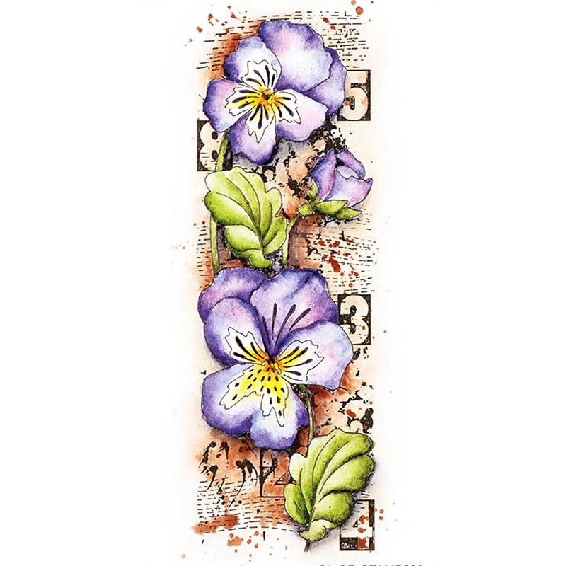Cherry Hydrangea Tulip Violet Iris Flowers Butterfly Dragonfly Stamp for Scrapbooking Cards