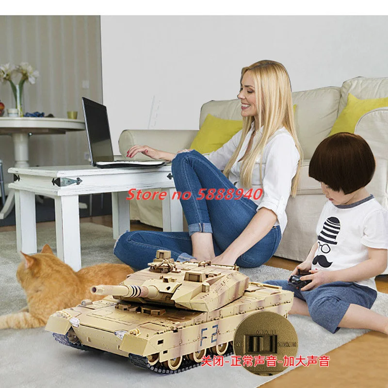 Type 10 40Mins RC Heavy Tank M1A2 T 34 40CM Large Camouflage RC Tank Independent Suspended Track Tiger Tank RC Toy For Boy Gifts 3