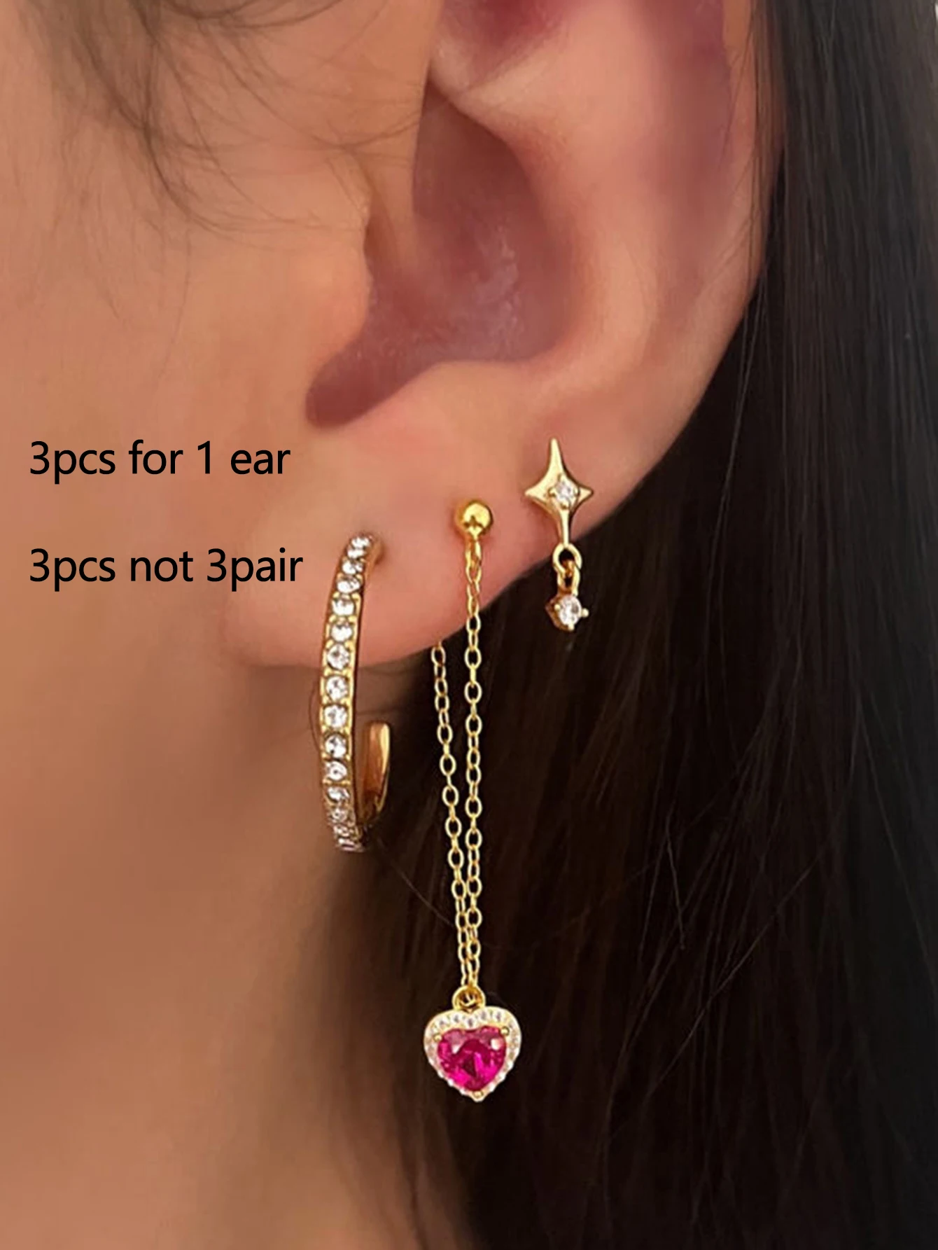Hip Hop Four Star Earrings Womens Vacation Jewelry