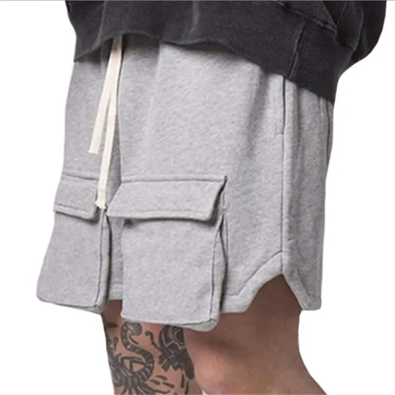 Mens Shorts Summer Cargo Shorts Fashion Knee Length Drawstring Men Shorts Cotton Khaki Work Bermudas Masculina