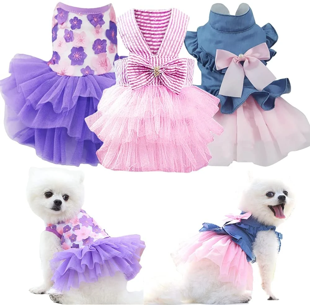 Vestidos de verano para perros pequeños, ropa para cachorros, para gato, transpirable, para mascotas| | - AliExpress