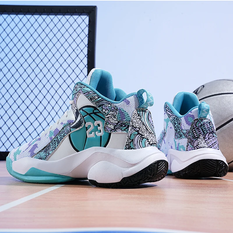 

Men's Basketball Shoes Rubber Sole Cushioning Non-slip Sports Shoes Men Training Basket Sneakers Street Combat Basketball Boots