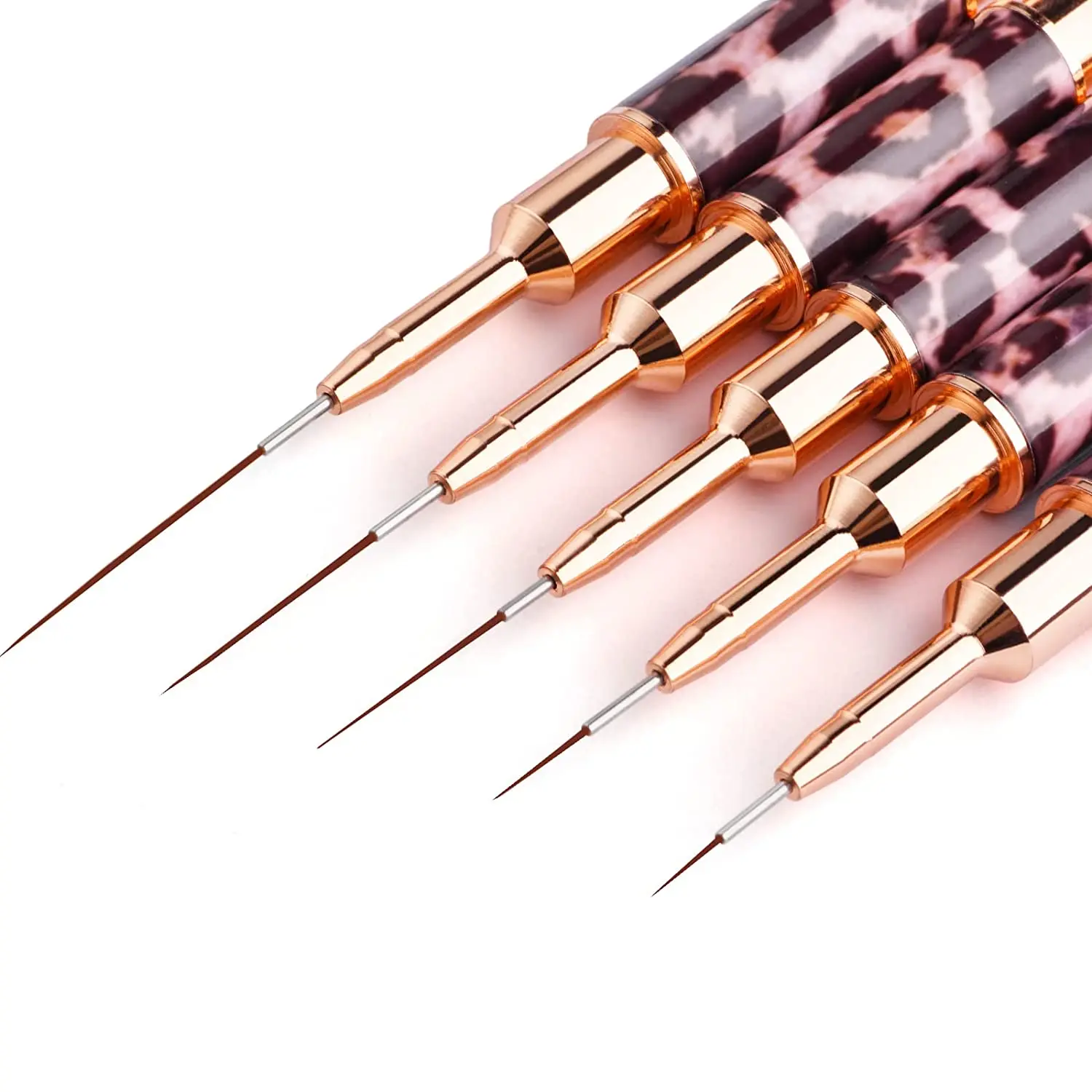 Enhanced Leopard Print Nail Art Brushes - Double-Headed Thin Detailer for Precision Manicure Design