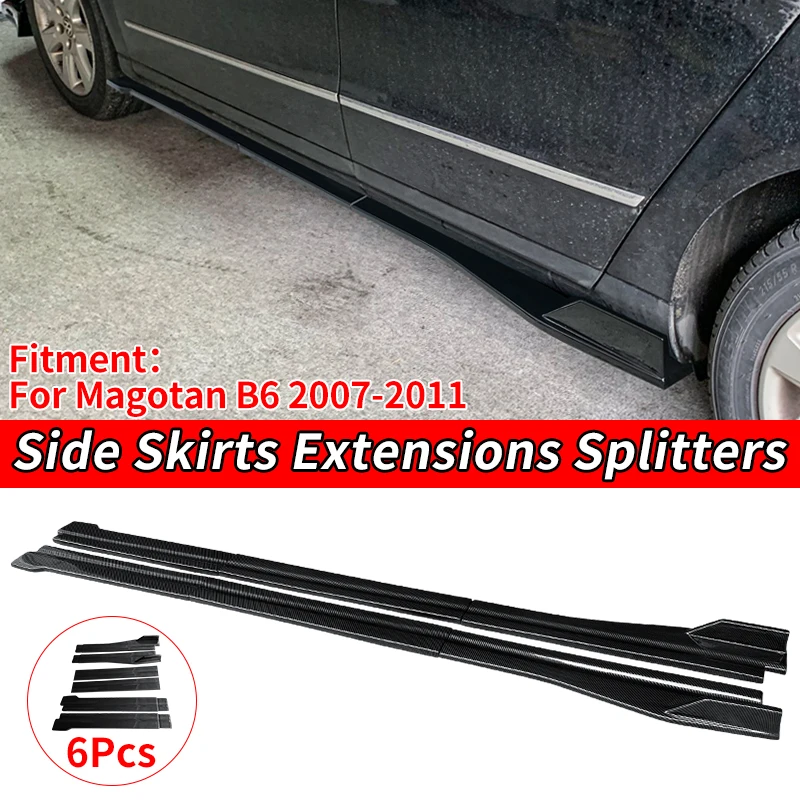 

Car Side Skirt Extension Splitter Winglet Wing shovel Bumper Lip Carbon Fiber Look Accessories ABS For VW Magotan B6 2007-2011