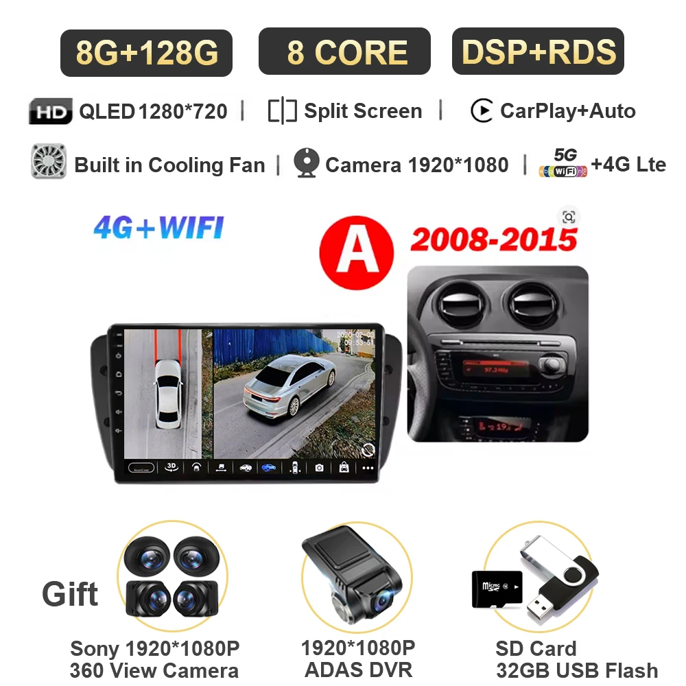 8G-128G 360 DVR