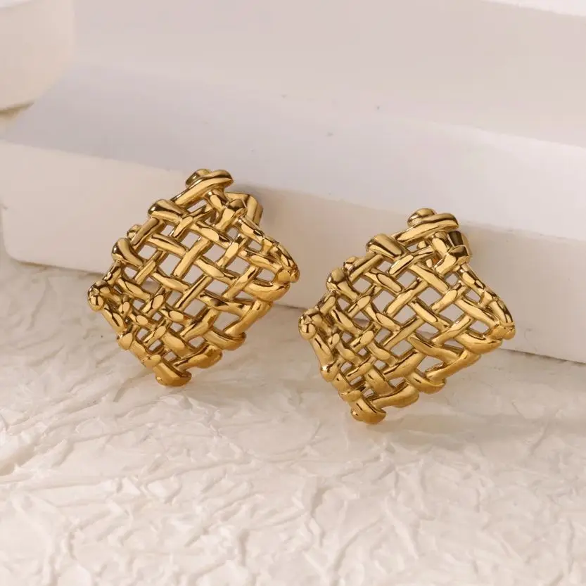 Stainless Steel Earrings for Women Gold Wedding