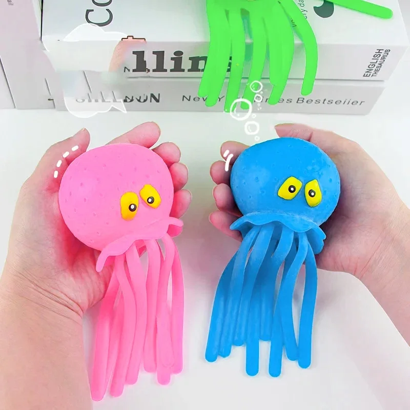 Baby Bath Toys Sponge Water Absorbing Octopus Squeezing Stress Relief Toys Summer Swimming Play Water Toy for Children