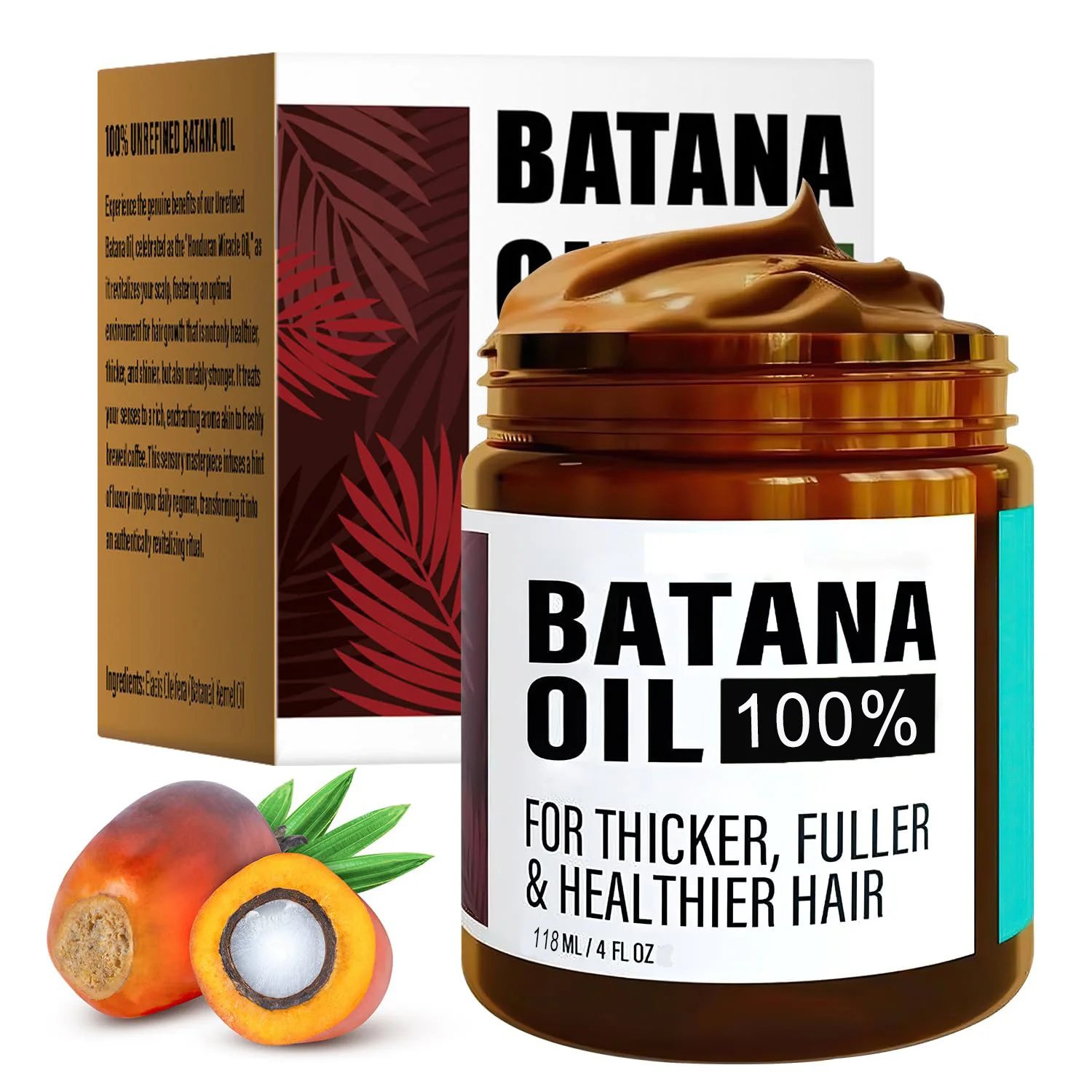 Huile de Batana biologique pour la croissance des cheveux, 100% huile de Batana Pure et naturelle pour traiter la perte de cheveux, Anti-rupture, 118ml/4FL.OZ 1 Huile de Batana biologique pour la croissance des cheveux, 100% huile de Batana Pure et naturelle pour traiter la perte de cheveux, Anti-rupture, 118ml/4FL.OZ 1
