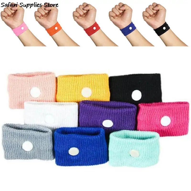 New Wrist Band Anti Nausea Wristbands Sickness Car Motion Sea Sick Ship Plane Cotton Adjustable Travel Reusable