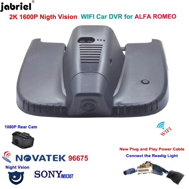 2K Wifi Dash Cam Auto Dvr Telecamere Per Alfa Romeo Stelvio Quadrifoglio Per Alfa Romeo Giulia Quadrifoglio Gta Veloce 2016-2022