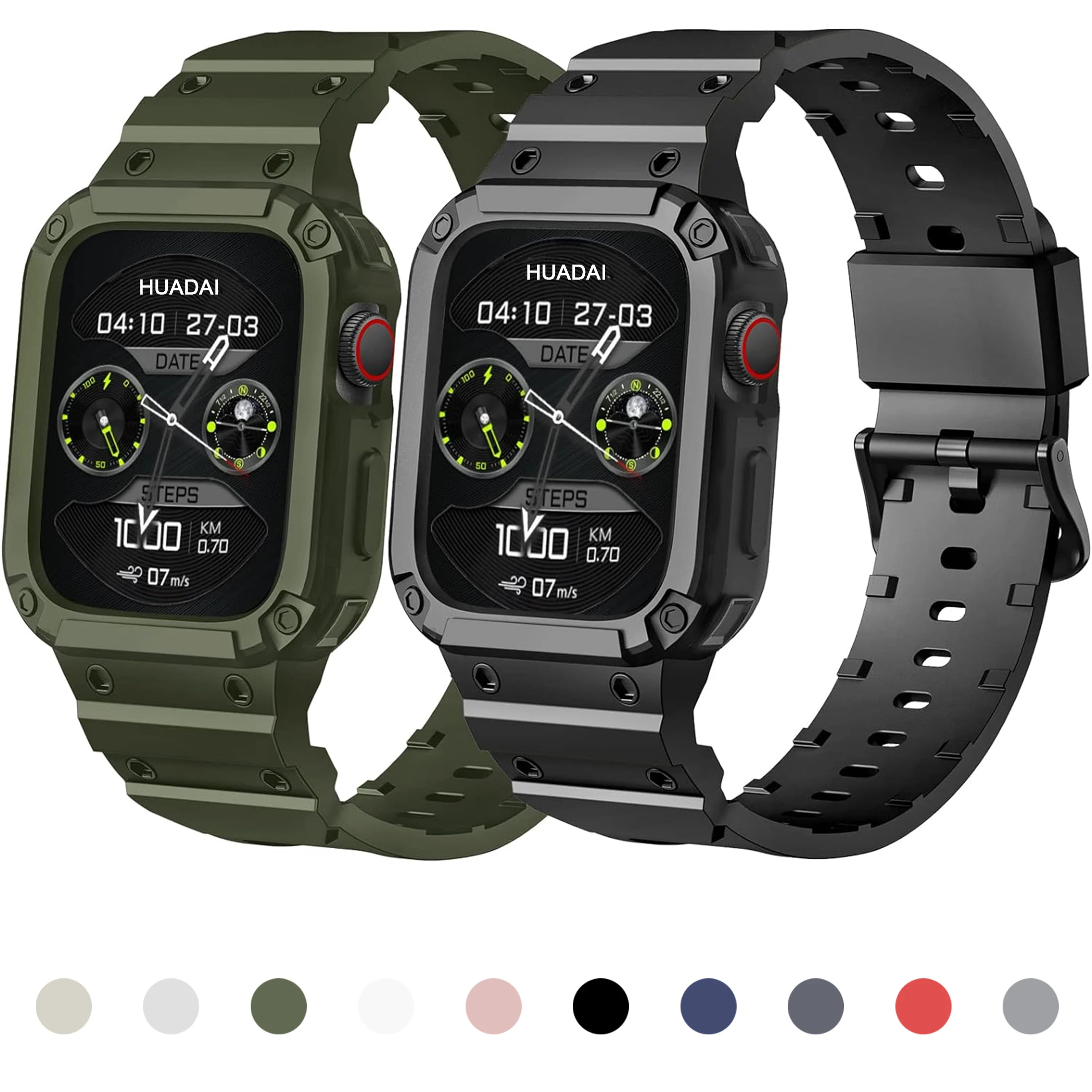 Apple Watch 45mm 44mm 42mm iWatch 시리즈 987 SE와 호환되는 케이스 654321   스트랩, 남성 여성 스포츠 스트랩, 범퍼 포함 견고함
