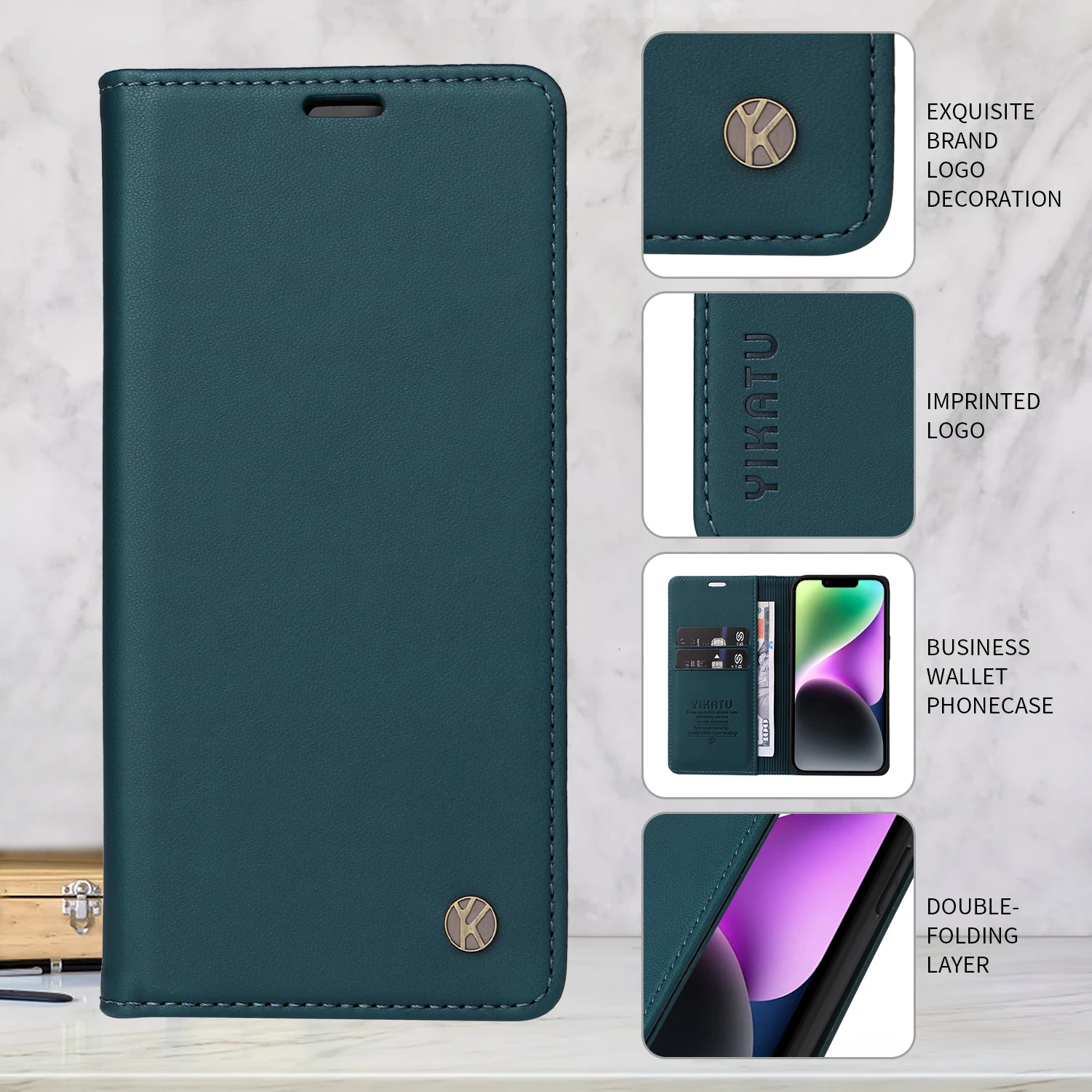 Universal Luxury Wallet Phone Case - Sleek Protective Cover with Card Holder
