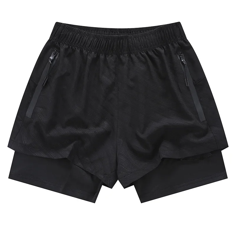 2 في 1 بنطال رياضي للجري مع جيوب بسحاب، شورت رياضي...