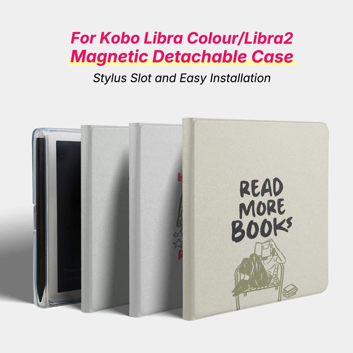 Murmole Detachable Magnetic Case with Clear Acrylic Back & Sleep Quotes