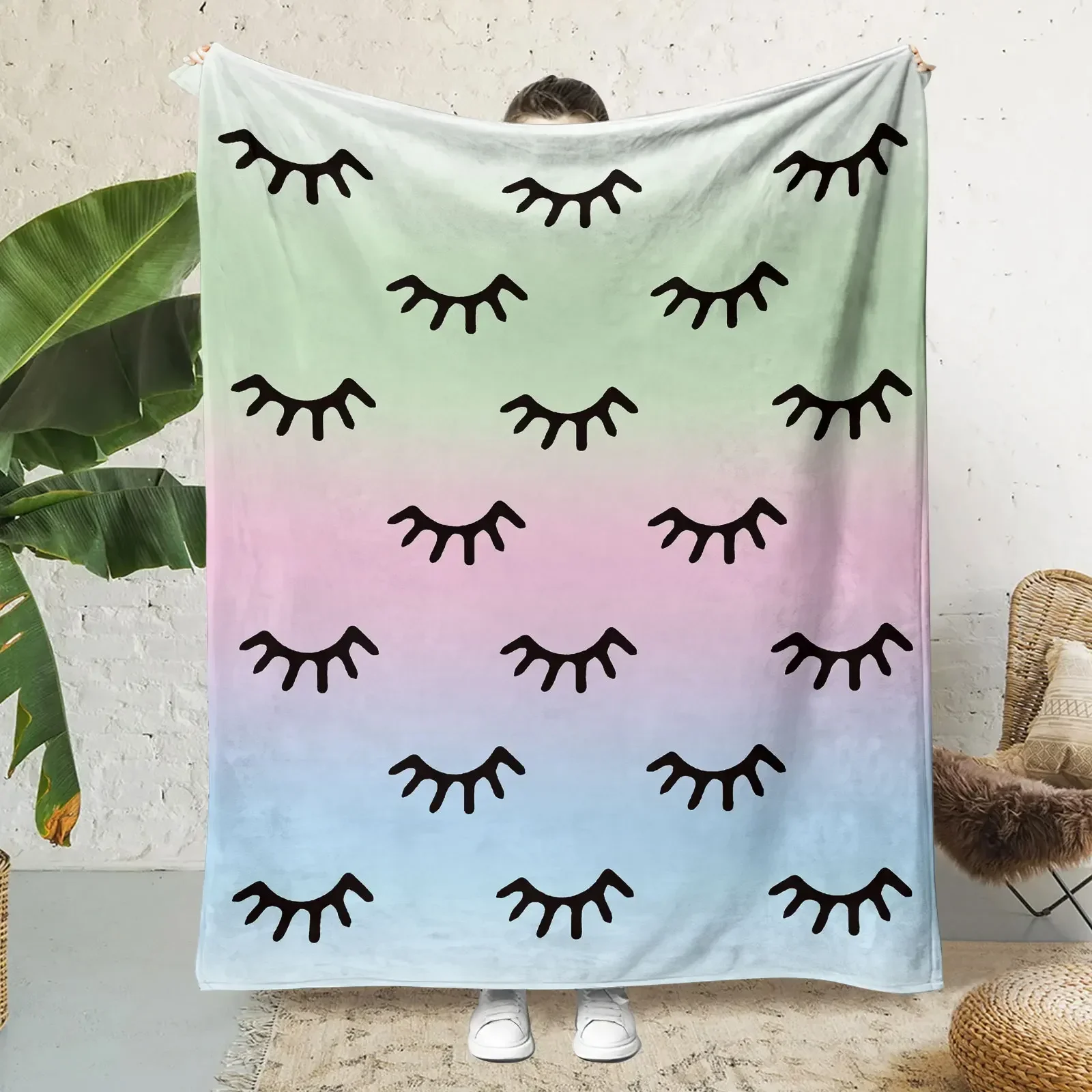 Eyelash Flannel Air Conditioning Flannel Blanket, Digital Printing Blanket, Sofa Cover Blanket, Home Leisure Blanket 5