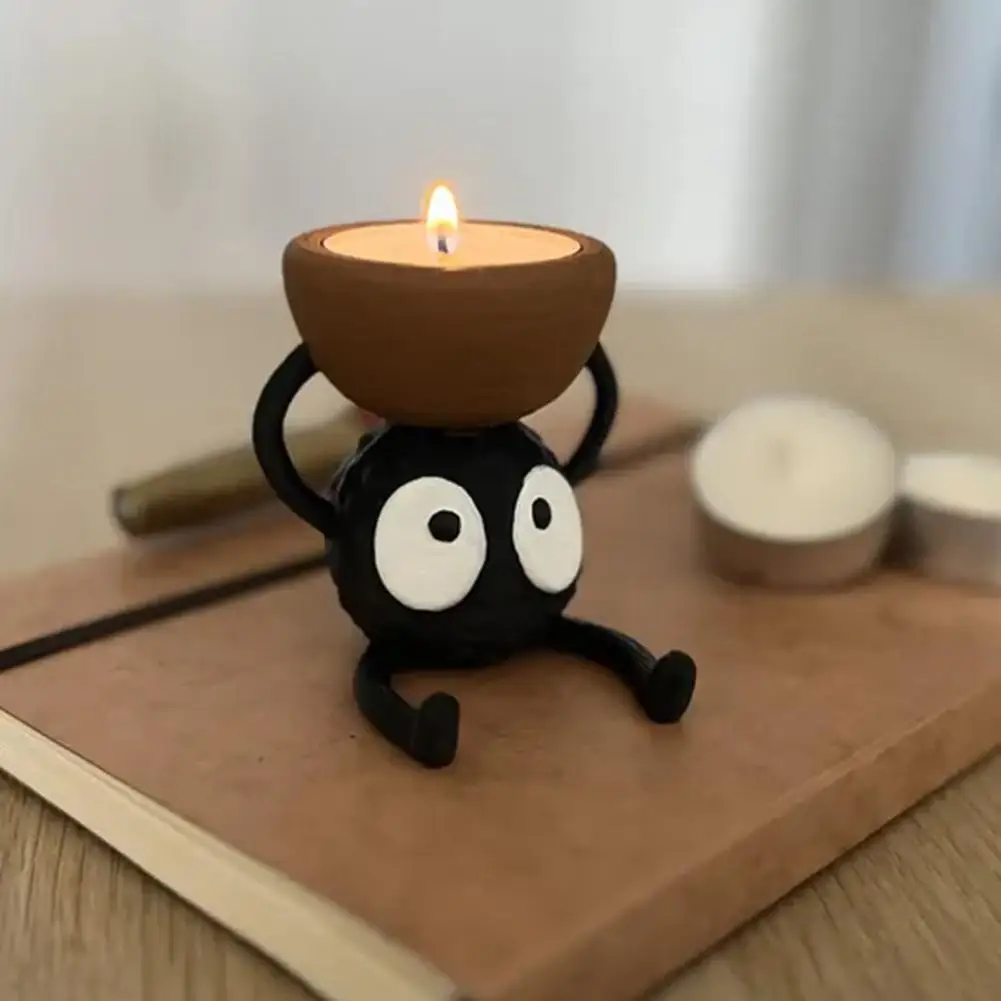 Candle Holder Desktop Festive Candle Decor 3d Printed Cartoon Briquette Elf Ghost Tealight Stand Centerpiece candle holders