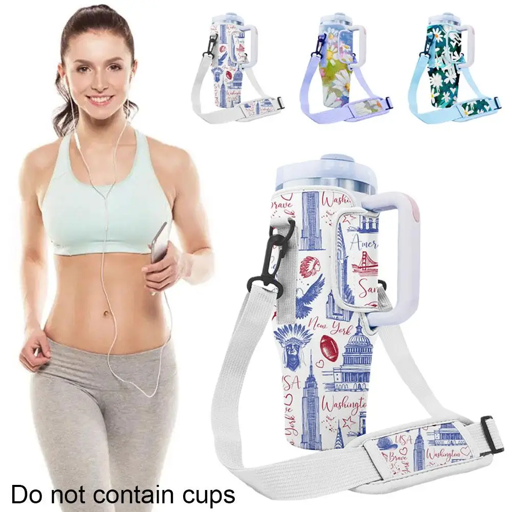 

40oz Nuovoware Water Bottle Carrier Bag For Stanley Quencher Adjustable Shoulder Strap Mug Cover Bottle Holder Outdoor Trav J0C6