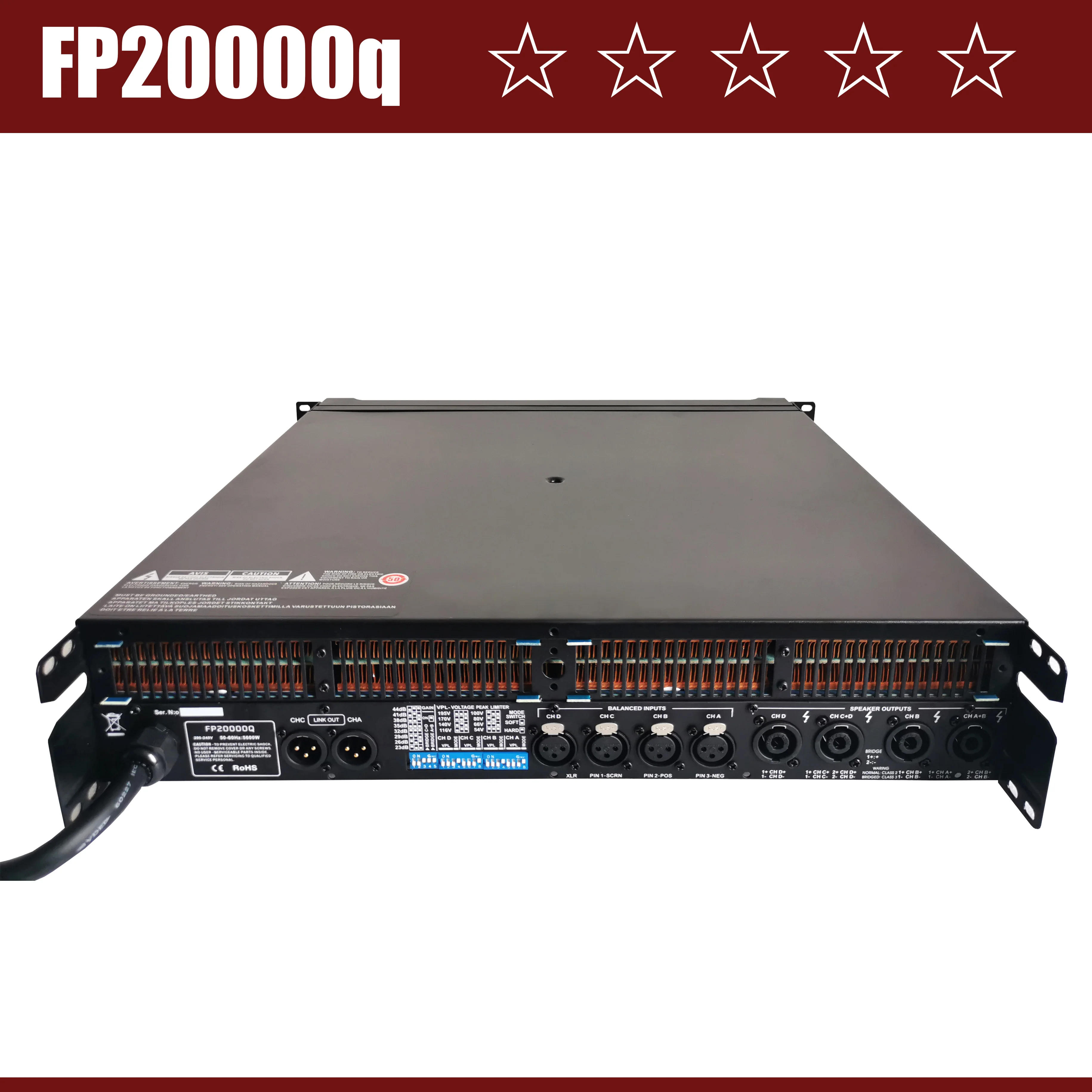 LCZ 오디오 FP20000Q 전문가용 파워 앰프, Wwitch 앰프 스피커, 서브우퍼용 4 채널 앰프, 4x2200W 클래스 D FP 20000Q