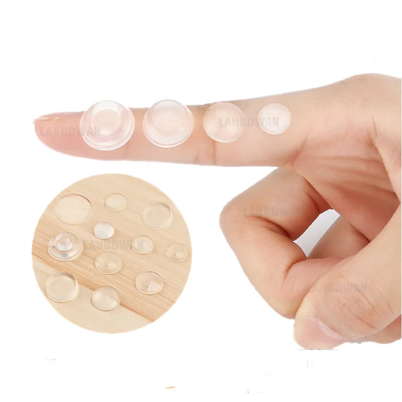 Door Stopper Strong Self-Adhesive Clear Rubber Damper Cabinet Bumpers Furniture Dots Cushion Protective Pads
