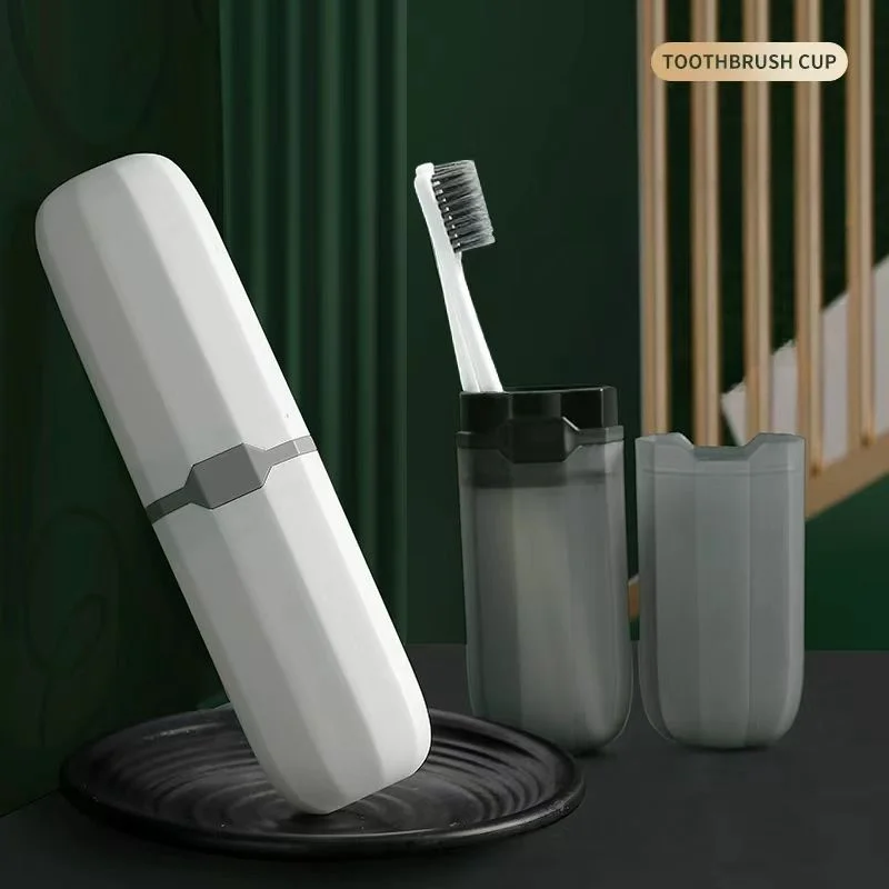 Toothbrush Storage Box Portable Toothbrush Box Home Travel Toothbrush Storage Holder Cover Simple Plain Protect Dust-proof Case Bathroom