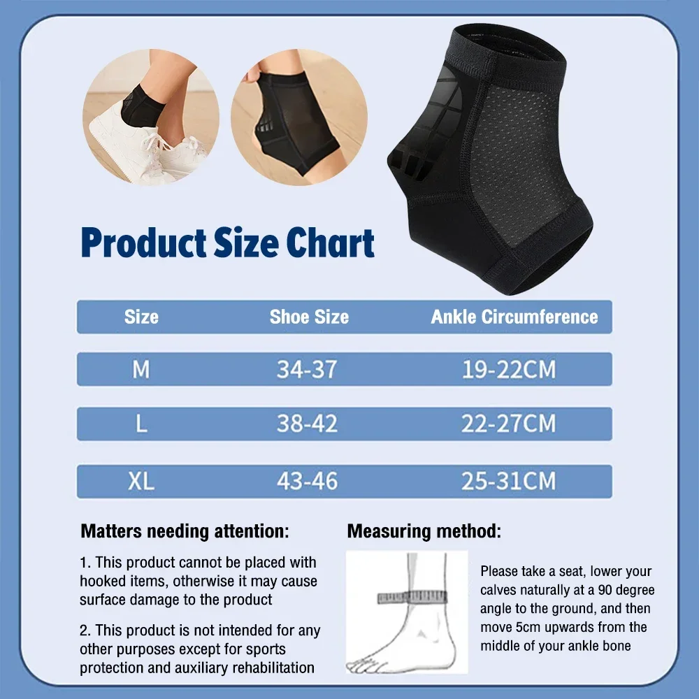 1PC One-piece Ankle Brace Support Compression Ankle Wrap Support for Fitness Running Outdoor Sports Can Be Worn with Shoes