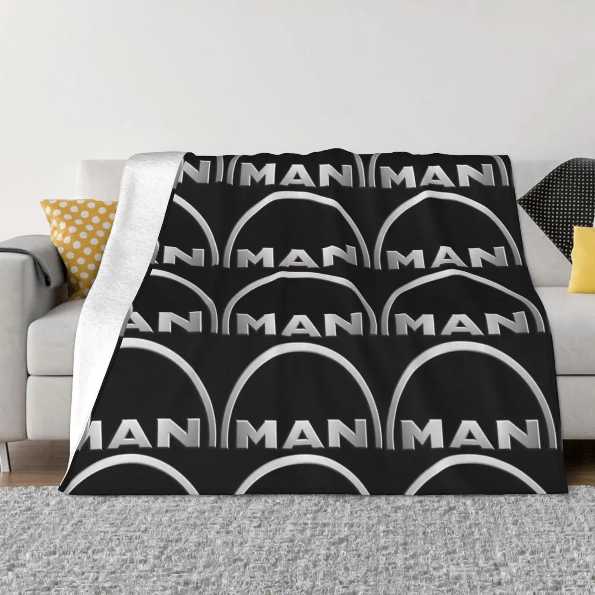 

MAN logo Throw Blanket throw blanket for sofa Furry Blankets Soft Plaid