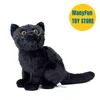 Black Cat High Fidelity Anime Cute Plushie Black Panther Plush Toys Lifelike Animals Simulation Stuffed Doll Kawai Toy Gifts Kid 3