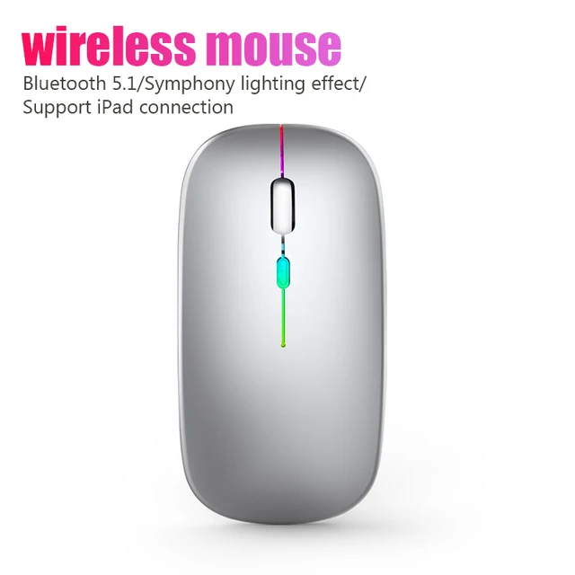 ماوس لاسلكي RGB قابل لإعادة الشحن Bluetooth Mice Wireless 2