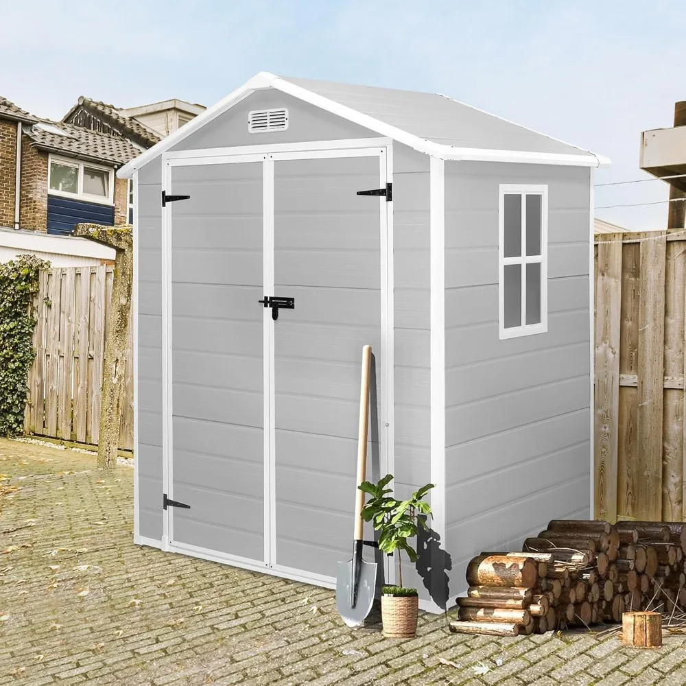 Description Picture 2 of item6x4.4FT Outdoor Resin Shed with Reinforced Floor, All-Weather Plastic Shed, Garden Tool Sheds & Outdoor Storage Clearance