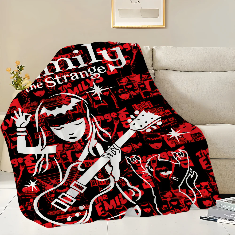 ANIME Blanket Flannel warm comfort  soft plush blanket for sofa living room office bedroom travel E-Emily Strange The book gift 4