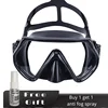 Adult  Free Diving Mask Single Lens with Tempered Glass Lenses,HD Wide View, Antifog Spray,Black,Camouflage 2