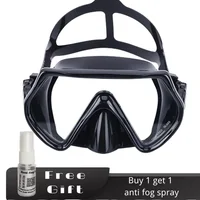 Adult  Free Diving Mask Single Lens with Tempered Glass Lenses,HD Wide View, Antifog Spray,Black,Camouflage 2