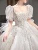 Luxury Wedding Dresses Shiny Big Beading Ball Gown With Long Train Bridal Dress Custom Made  Size Vestido De Noiva Customized 1