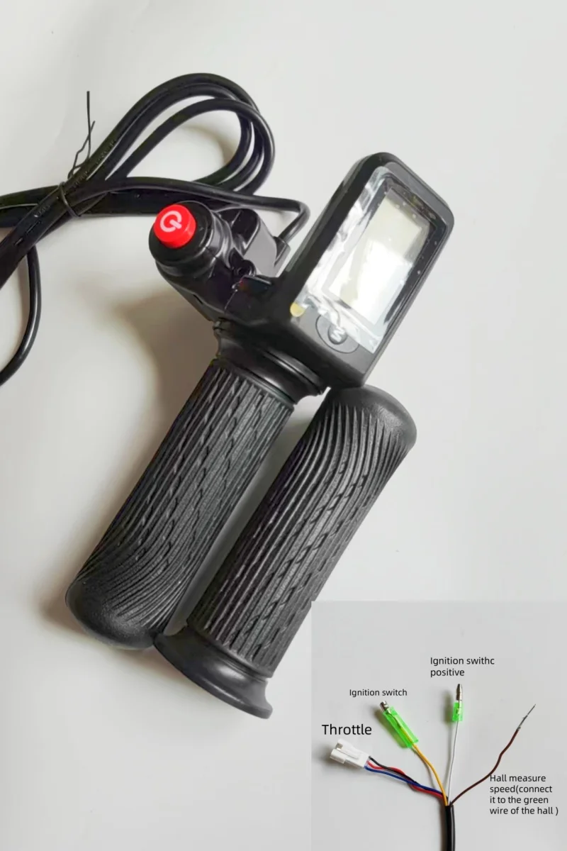 Manopola Acceleratore Per Bici Elettrica Con Voltmetro E Serratura, 24V 36V 48V 60V, Universale