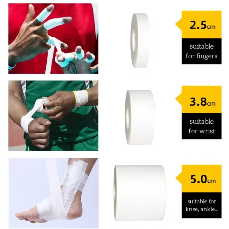 1 ROLL 2.5/3.8/5cm 9.1 Meter Sports Tape Cotton Bandage Binding Twisted Fingers Ankles Wrist Support Muscle Pain