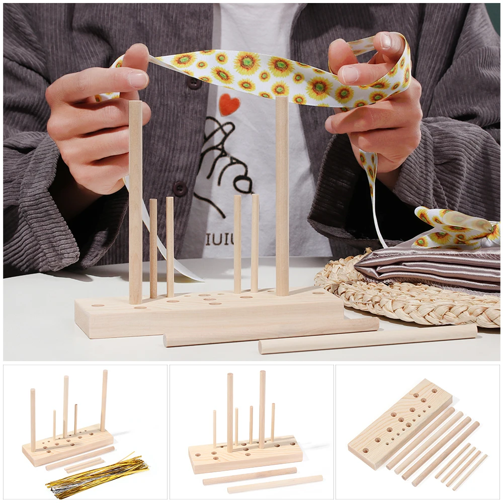 1Set 5 In 1 Multipurpose Hardwood Bow Maker Bowknot Maker Satin Wreath Gift Packing Bowing Making Tool DIY Ribbon Crafts Bowknot