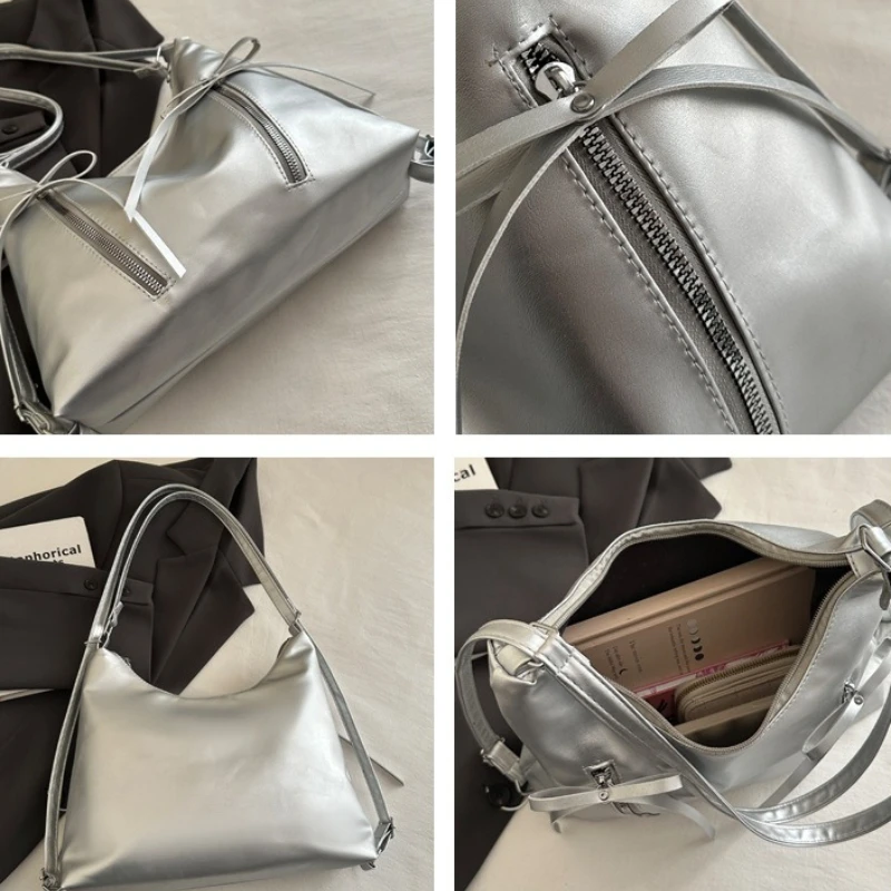 Borsa a Tracolla Hobo di Grande Capacità, Elegante Zaino da Donna, Tracolla Regolabile, Borsa Versatile a Tracolla per il Pendolarismo - immagine 6