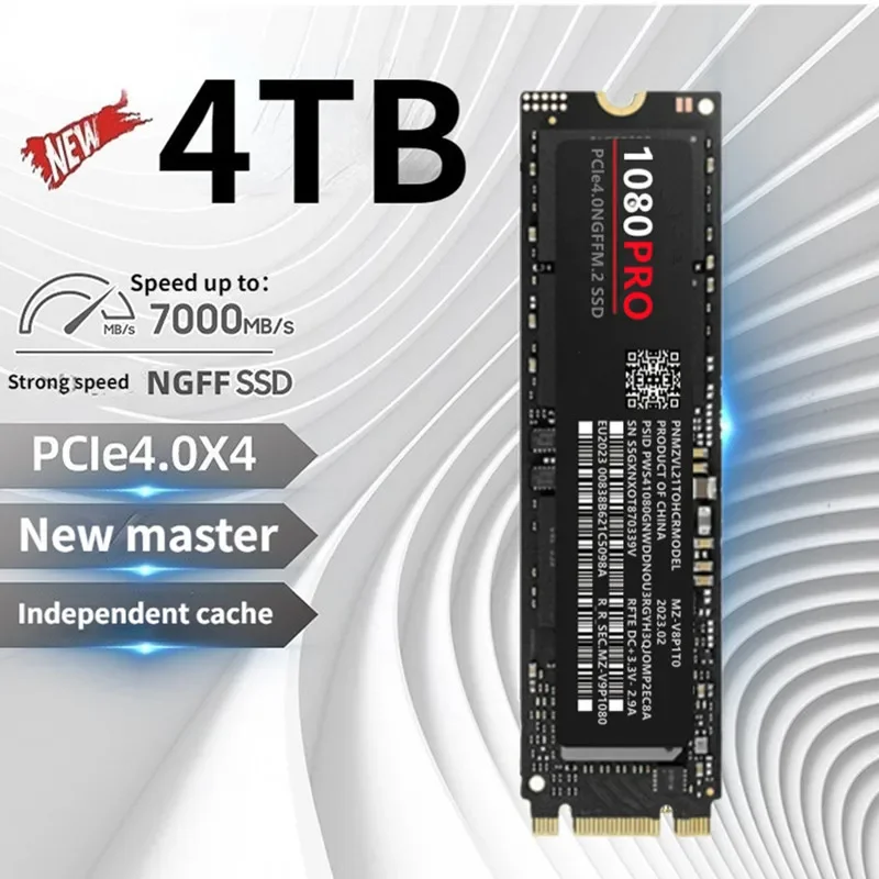 데스크탑 PS5 게이밍 PC용 오리지널 내장 하드 드라이브, 솔리드 스테이트 하드 디스크, NVME 2.0 Pcie 4TB NGFF M.2 SSD 게임, 1080PRO