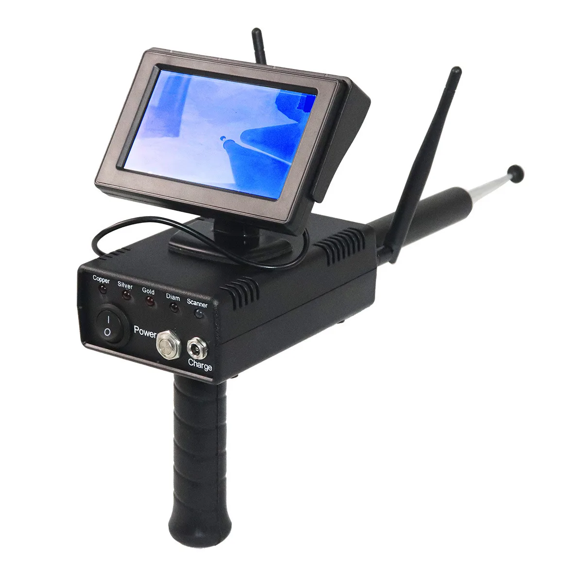 Professional AKS Plus Gold Silver Gem Detector 25M Depth 1000M Scanning Archaeology Treasure Finder Rechargeable Metal Detector