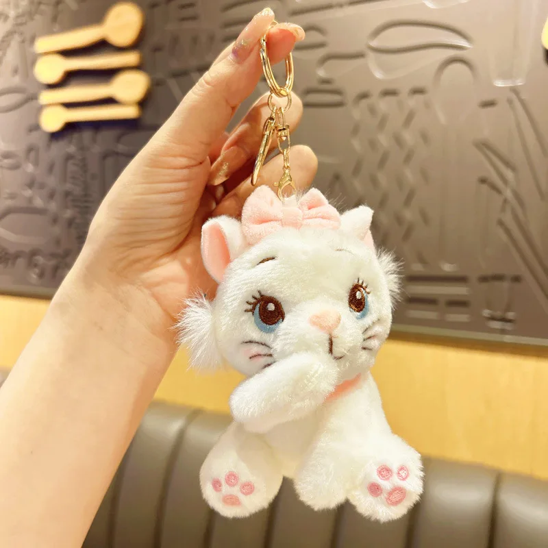 15Cm Kawaii Disney Marie Cat Plush Keychain Pendant Cute Cartoon New Plush Doll School Bag Pendant Couple Birthday Gift plush toy plush doll plush keychain key chain