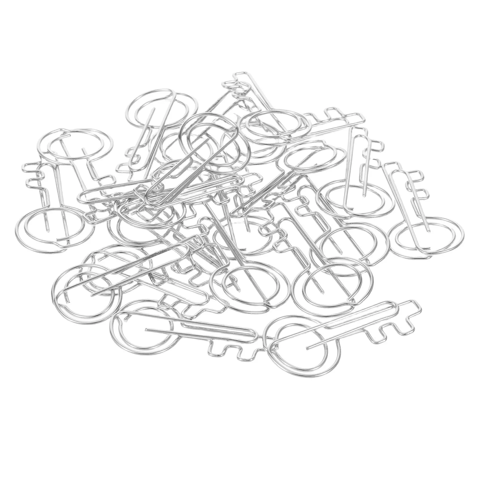 20Pcs 파일 폴더 키 모양의 종이 클립 금속 문서 클립 스크랩북 북마크 사무실 홈 학교 종이 정리함