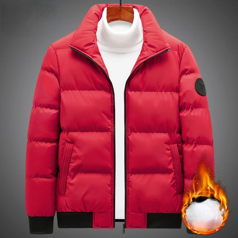 2023 Male Windbreaker Outwear Cotton Parka Snow Coats Mens Thicken Warm Winter Jacket Cashmere Fleece Inner Cotton-Padded F06