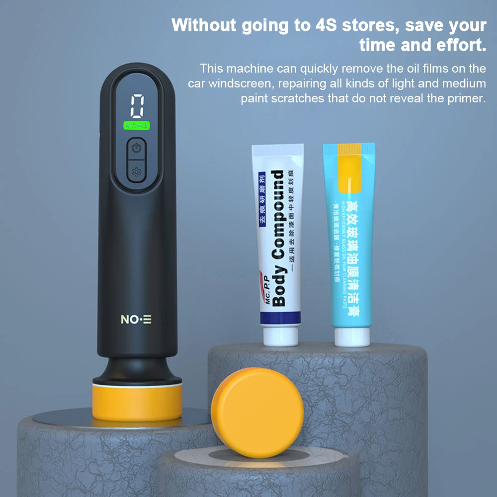 Car Polisher Cordless Car Polisher Electric Polisher 40W Mini Waxing Polishing Machine 12000RPM Cordless Car Paint Scratch Repairing Polisher Windscreen Glass Oil Film Remove Tool
