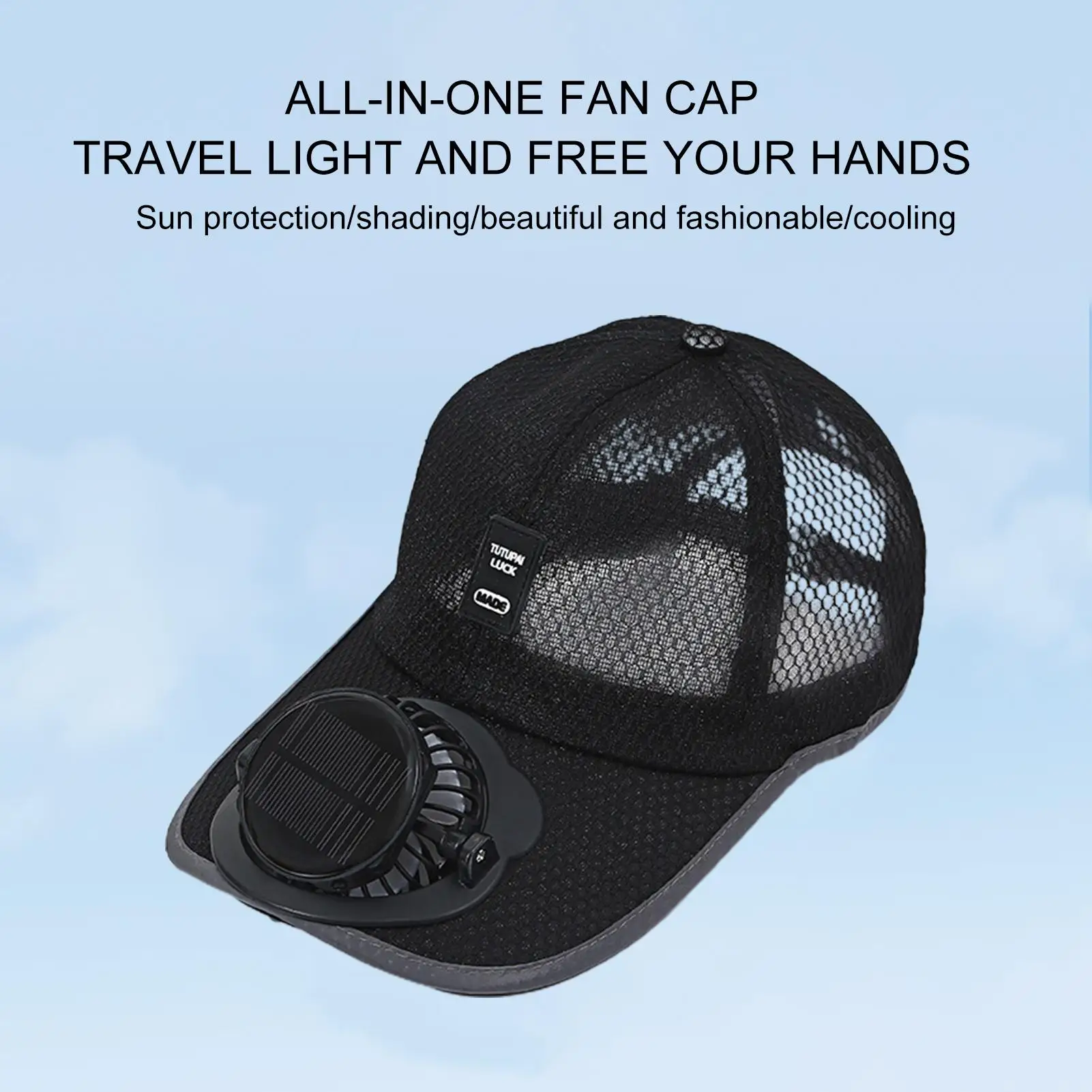 Outdoor Summer Solar Charging With Fan Hat For Men And Women Breathable Mesh Sun Protection Sunshade  fan hat Beach Hat