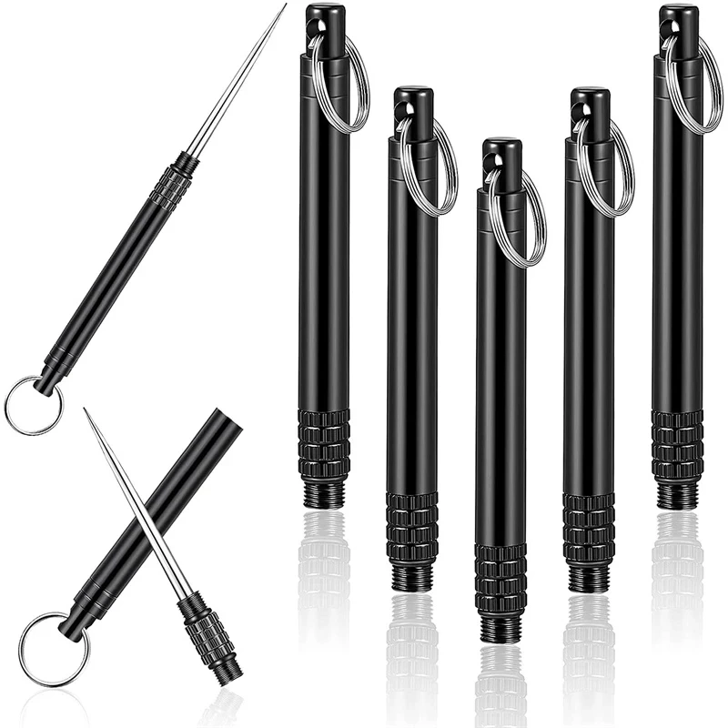 Portable Titanium Toothpick Bottle Outdoor EDC Fruit Fork Camping Tool Stronger Than Dental Floss
